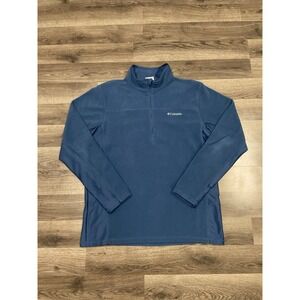 Columbia 1/4 Zip Jacket Size Large Blue Pullover Embroidered Logo